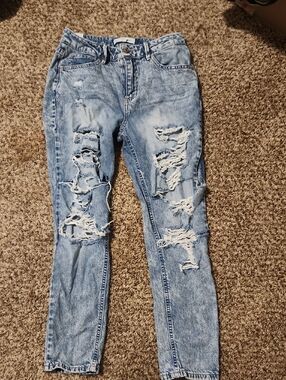 Almost Famous Light Blue Ripped Skinny Jeans